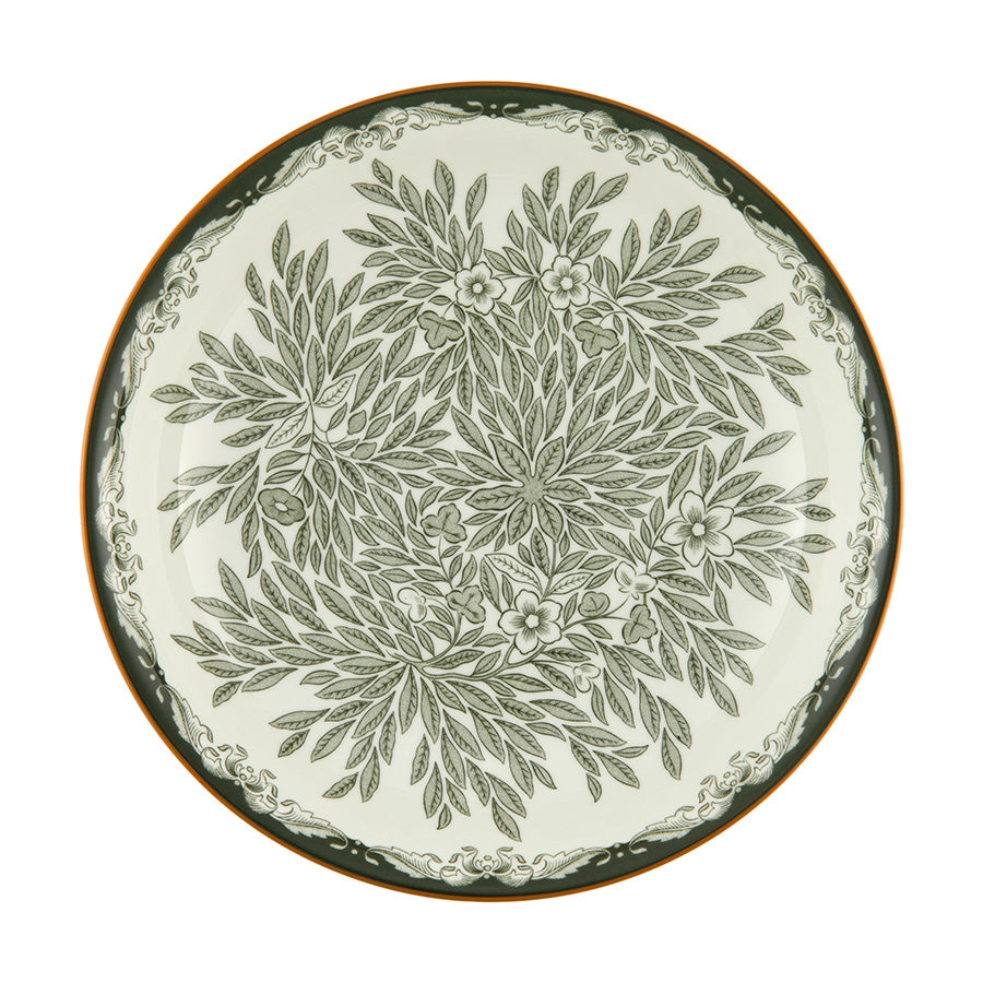 OSTINDIA FLORIS DYP TALLERKEN 22CM GRØNN