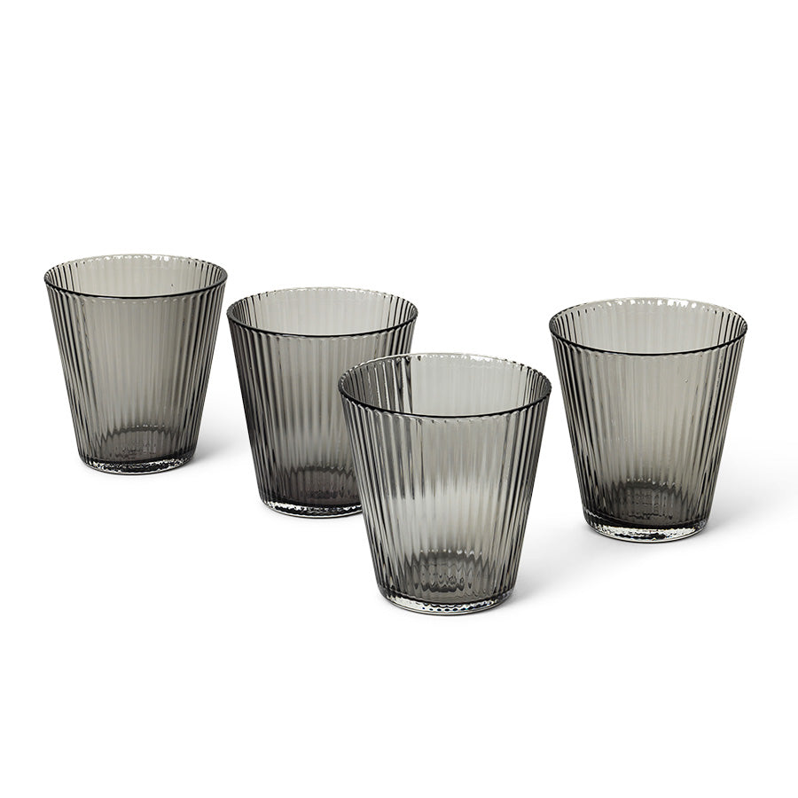 Rosendahl Grand Cru Munnblåst Glass Grå m/Riller 26cl 4pk