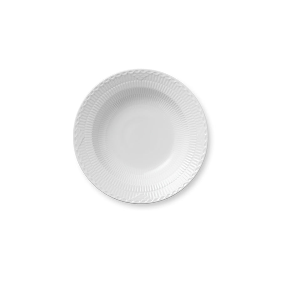 Royal Copenhagen Hvit Halvblonde Tallerken 21cm Dyp - Elegant dyp tallerken i porselen, perfekt for servering av supper og varme retter.