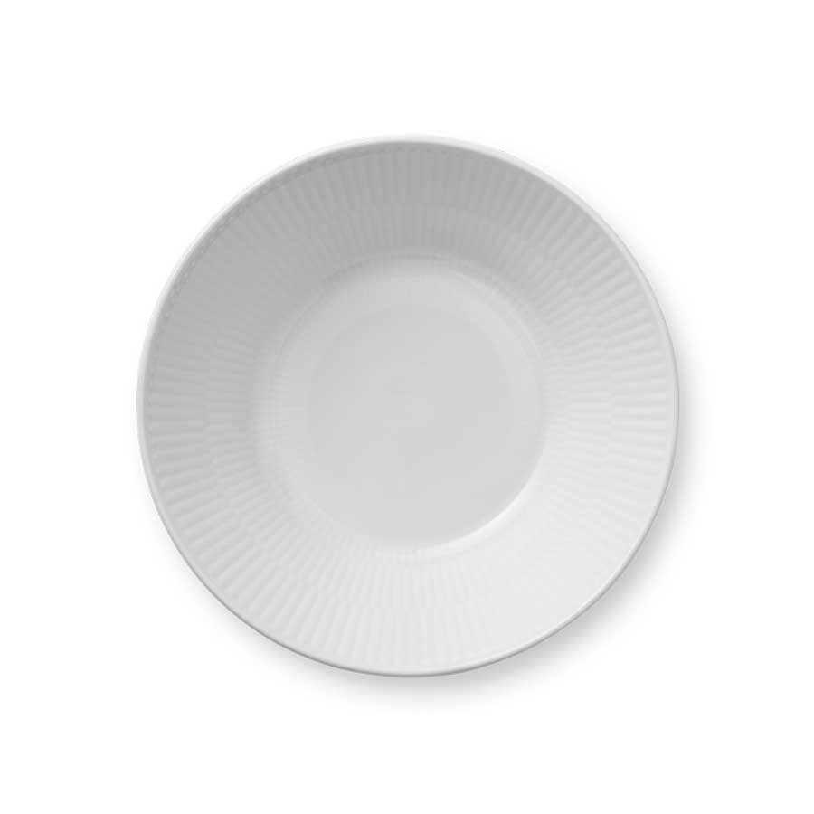 Royal Copenhagen Hvit Riflet Dyptallerken 17cm