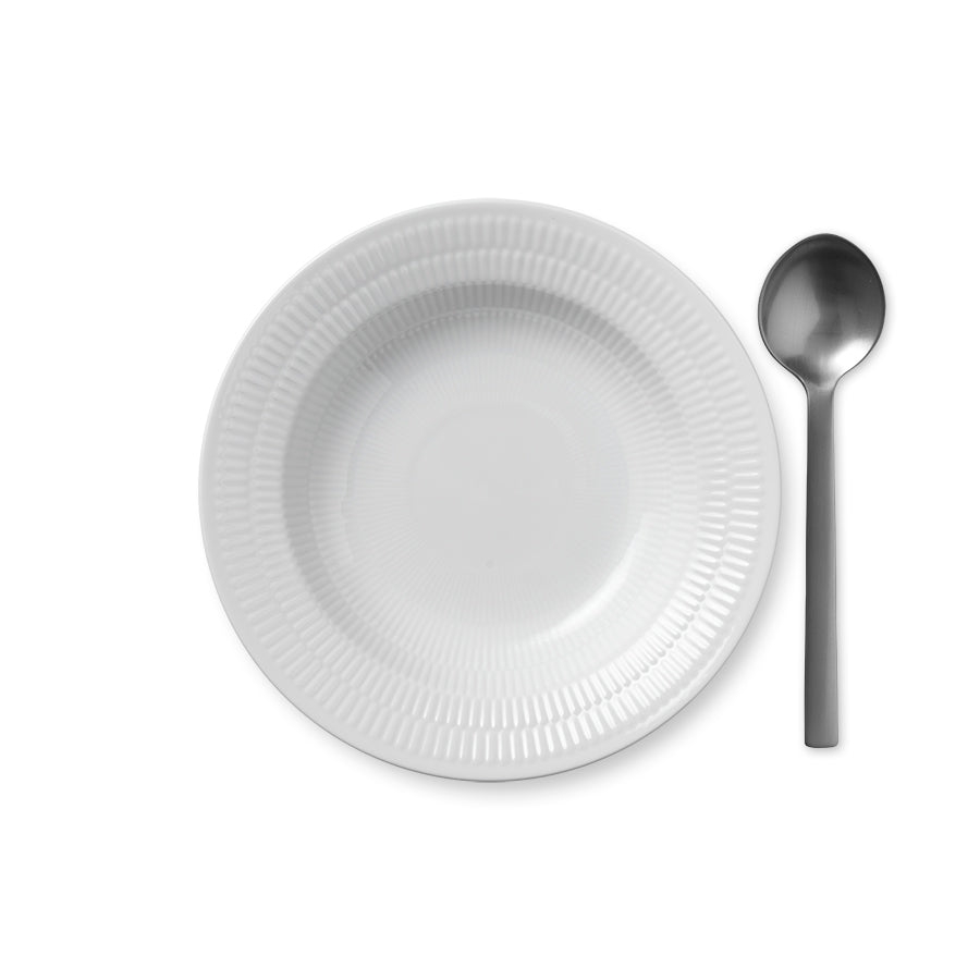 Royal Copenhagen Hvit Riflet Dyptallerken 21cm
