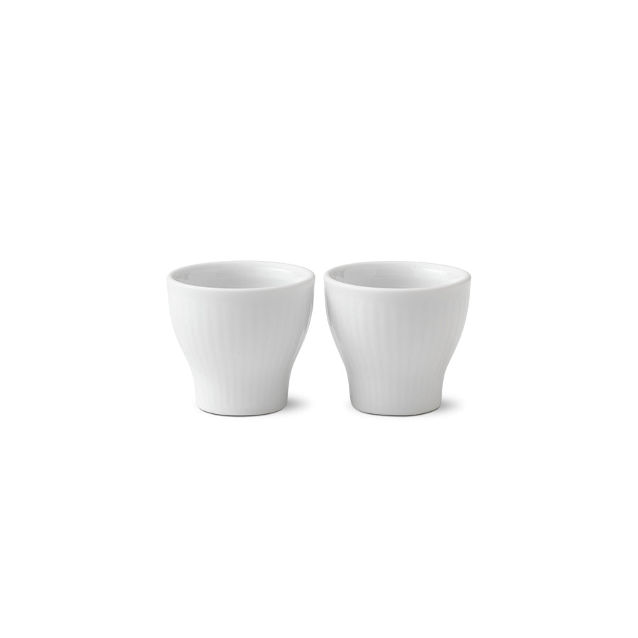 Royal Copenhagen Hvit Riflet Eggeglass 2pk