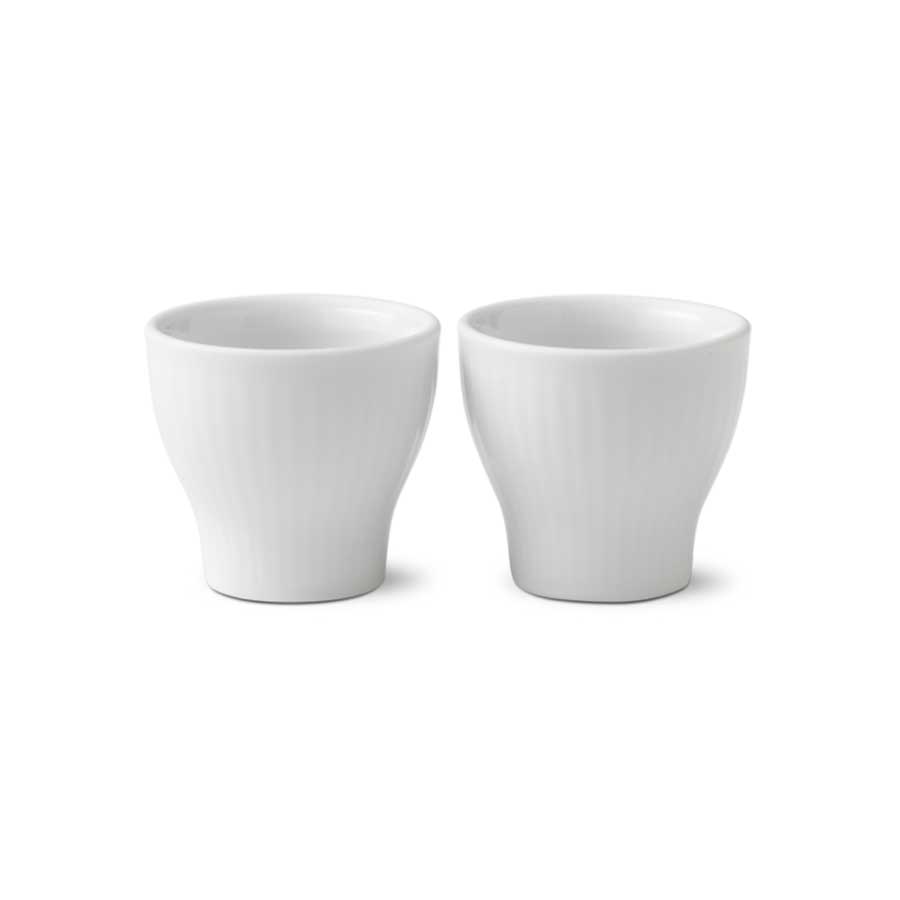 Royal Copenhagen Hvit Riflet Eggeglass 2pk