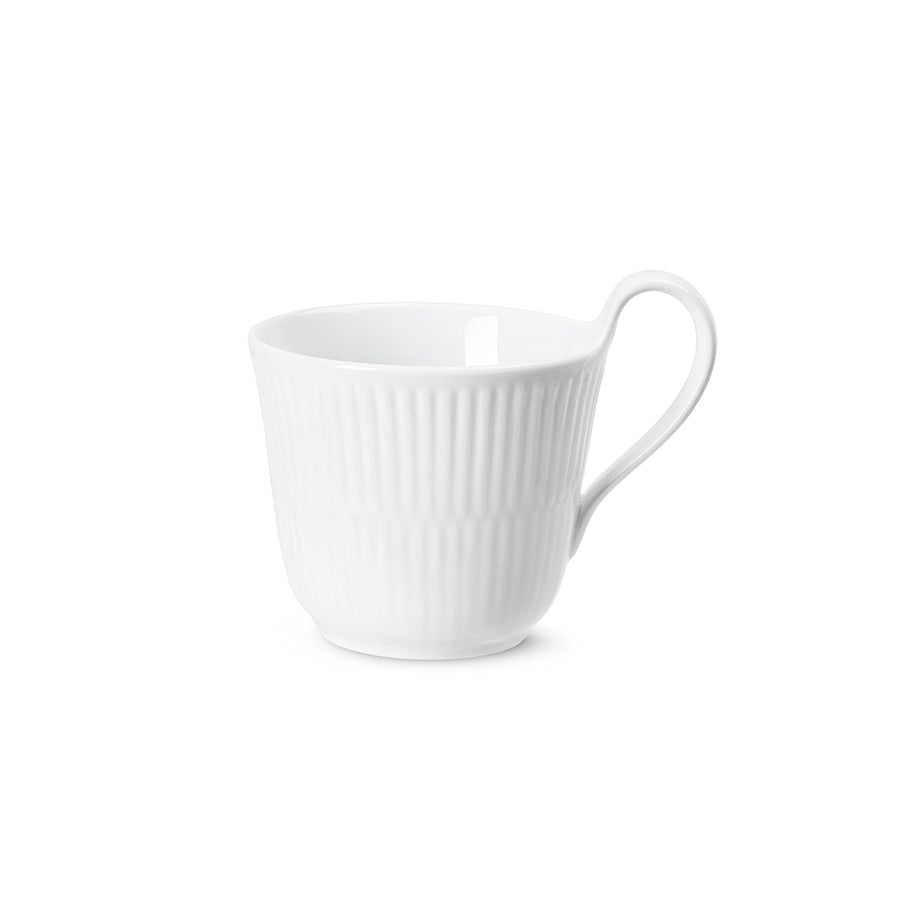Royal Copenhagen Hvit Riflet Kopp m/Høy Hank 24cl