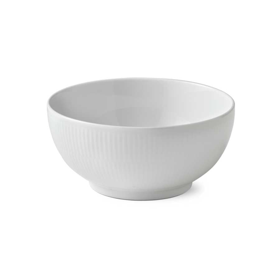 Royal Copenhagen Hvit Riflet Skål 18cm