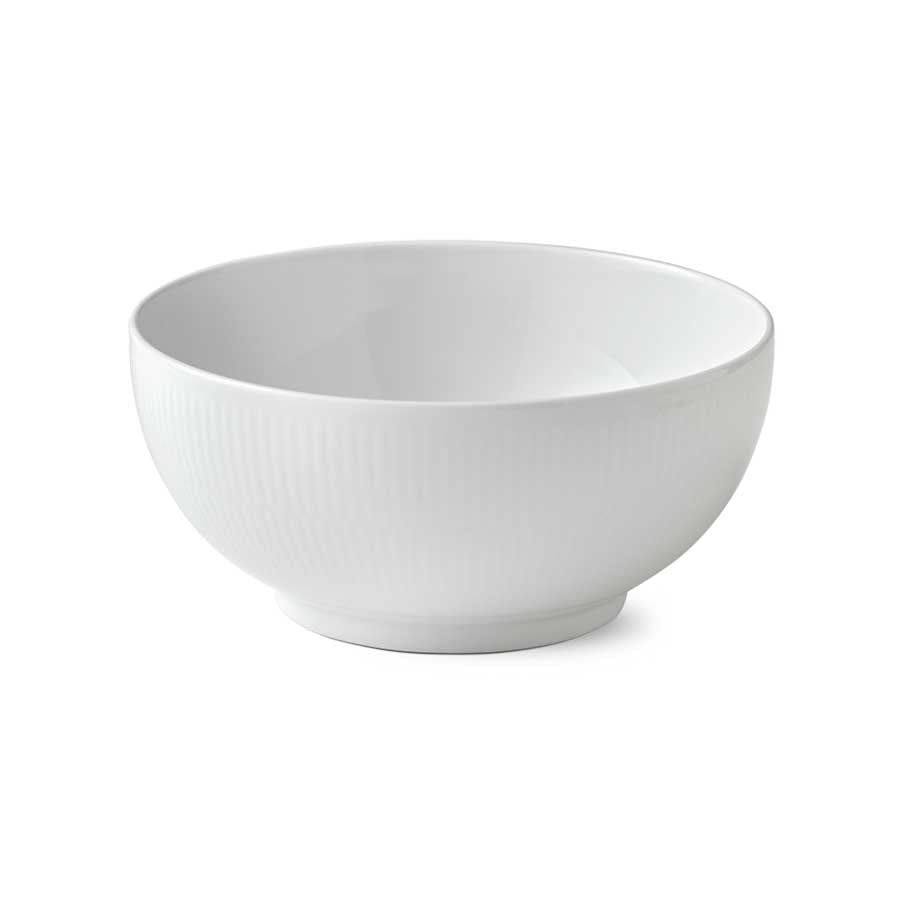 Royal Copenhagen Hvit Riflet Skål 21cm