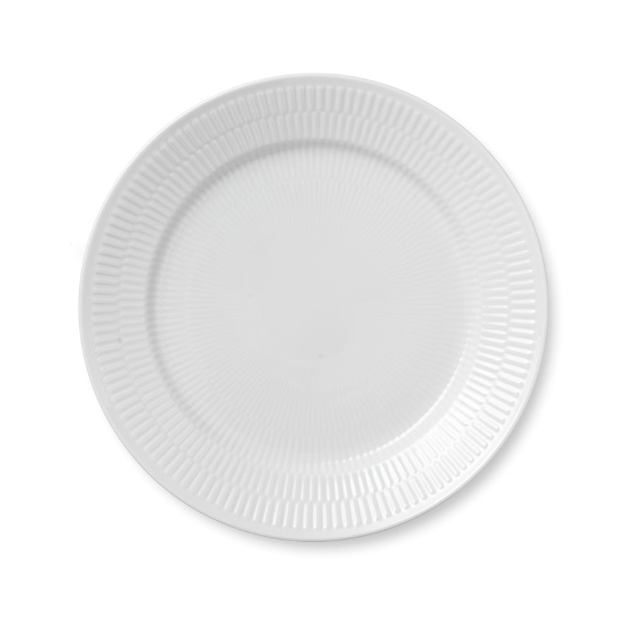 Royal Copenhagen Hvit Riflet Tallerken 27cm
