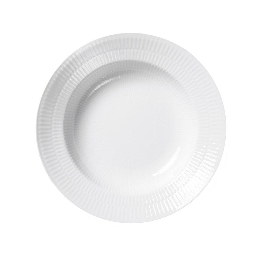 Royal Copenhagen Hvit Riflet Dyptallerken 21cm
