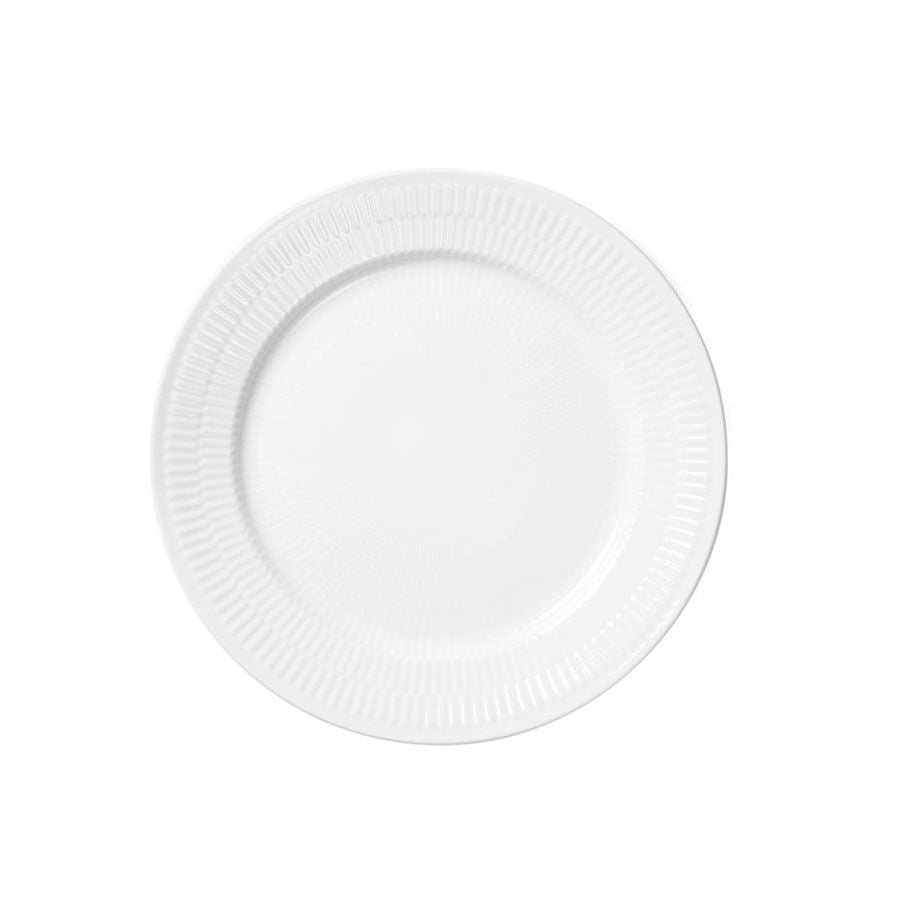 Royal Copenhagen Hvit Riflet Tallerken Flat 19cm