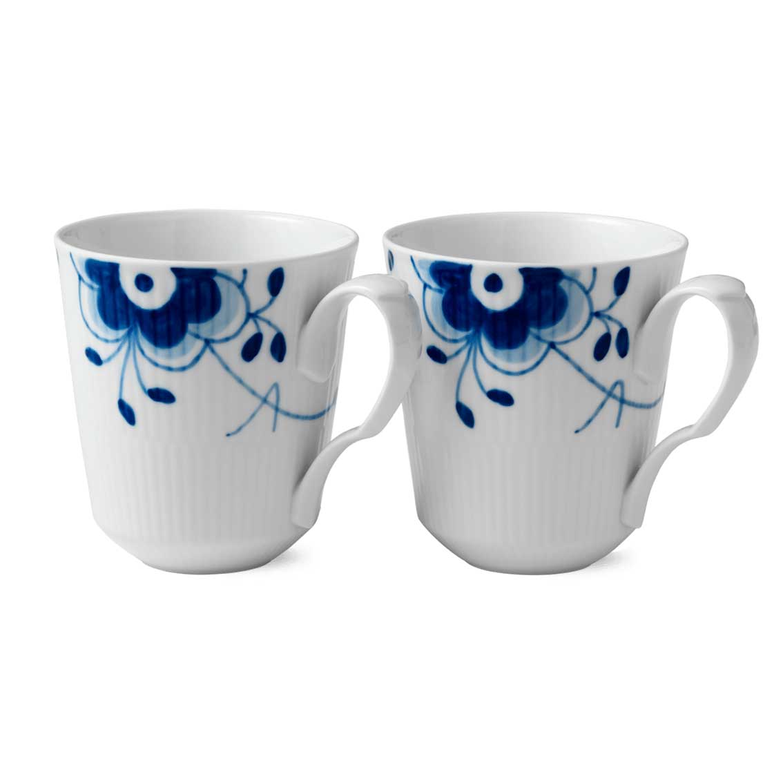 Royal Copenhagen Blå Mega Riflet Krus 2pk 37cl