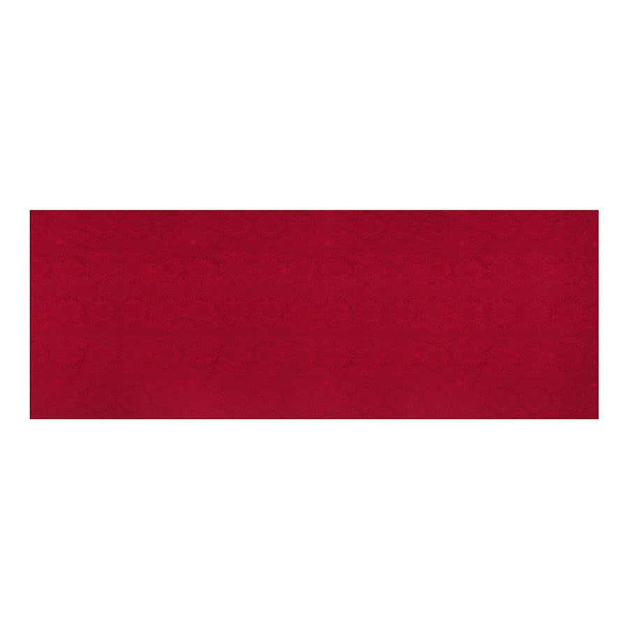 Rød juleduk i elegant jacquardvev, måler 145x320 cm, perfekt for julebordet.