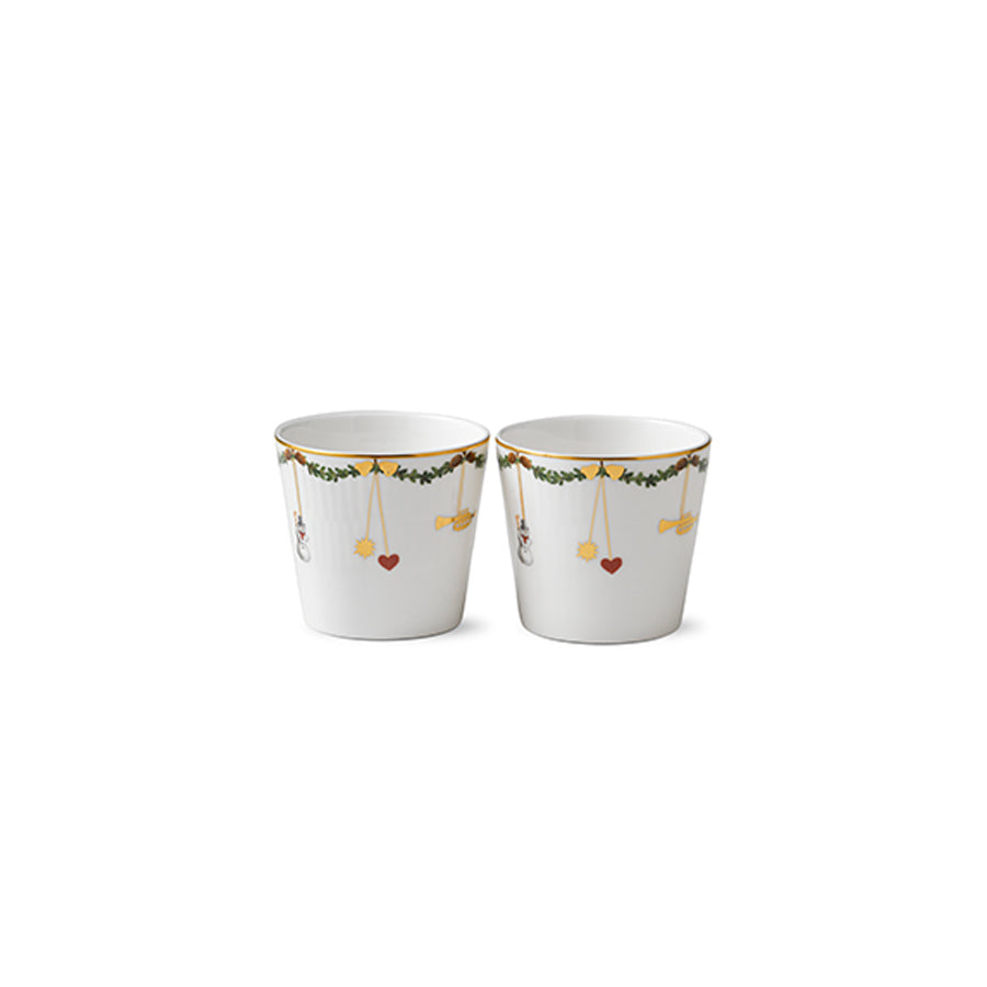 Royal Copenhagen Stjerne Riflet Jul Serveringskopp 2 pk