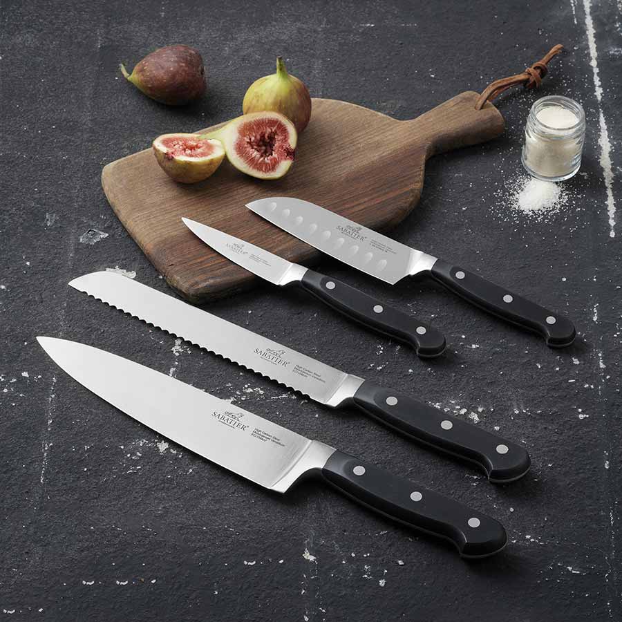 Pluton Knivsett 4 Kniver Sort