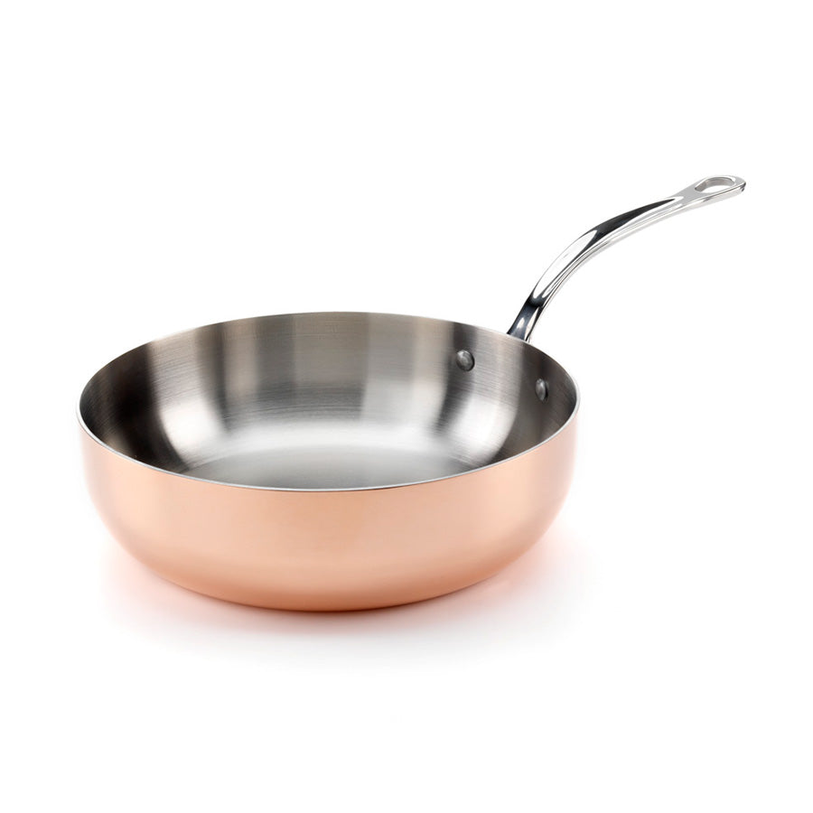 Samuel Groves sauteuse i kobber med rustfritt stål, ideell for jevn omrøring av sauser, 2 liter kapasitet.