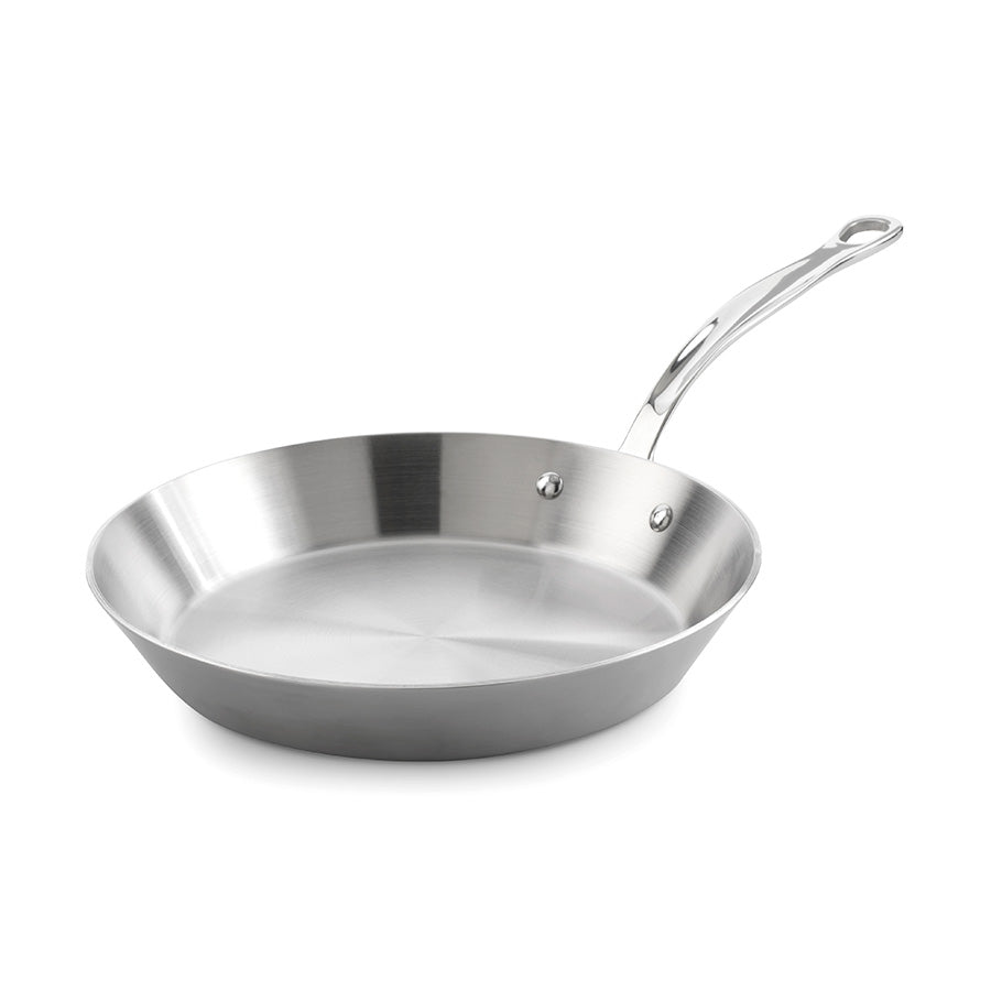 Samuel Groves stekepanne i rustfritt stål på 30 cm med en blank overflate og ergonomisk håndtak, ideell for profesjonell matlaging.