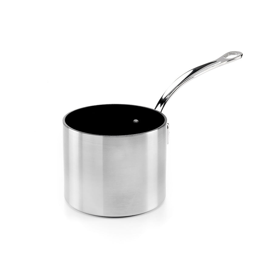 Samuel Groves melkekasserolle i rustfritt stål med non-stick belegg, 14 cm, ideell for små porsjoner.
