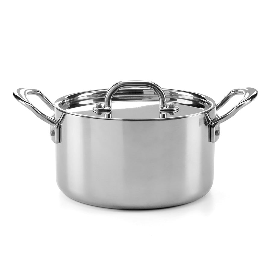 Samuel Groves gryte med lokk, stilren design for effektiv matlaging, 5 liter rustfritt stål.