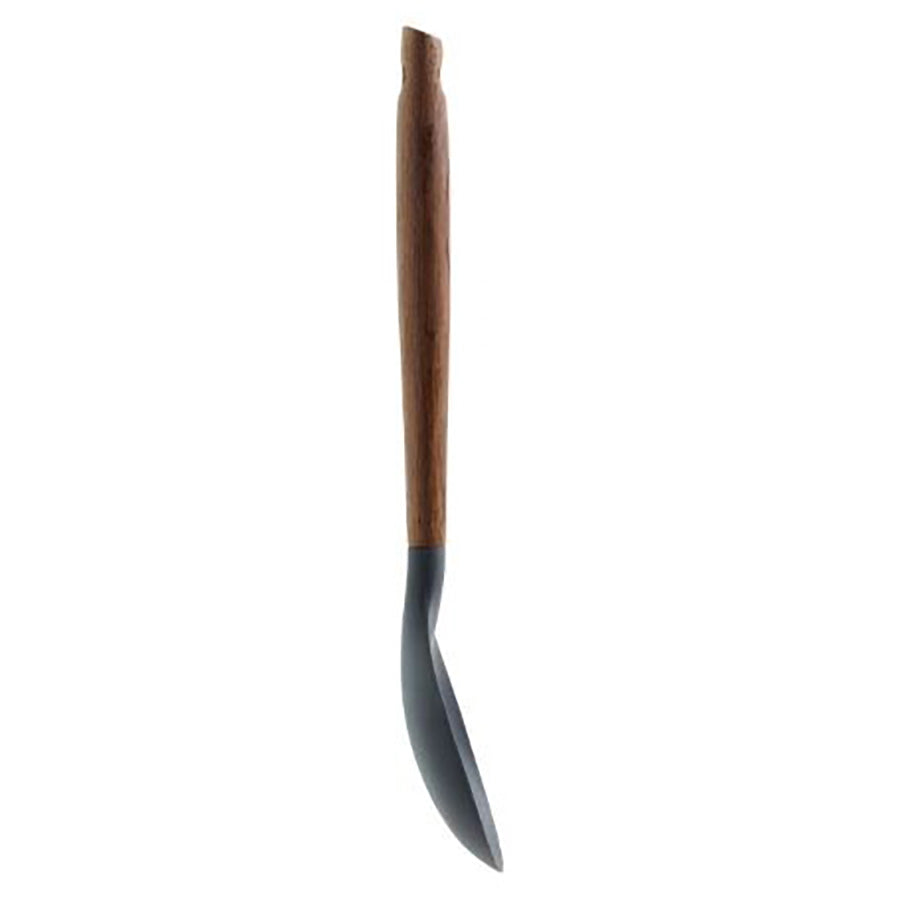 Scanpan Serveringsskje 31cm Karbonisert Ask med en skrått designet silikonskje, ideell for presis servering.