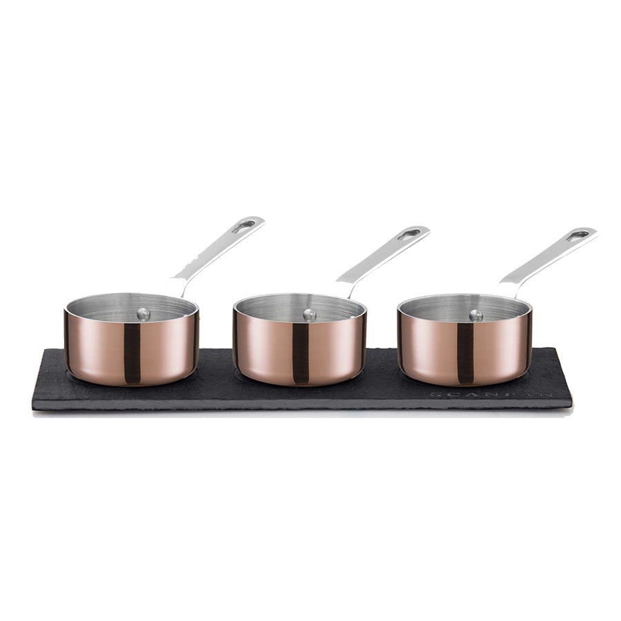 Scanpan Maitre D' Kasserolle Sett Mini 0,8dl/6cm med Skiferbrett Kobber