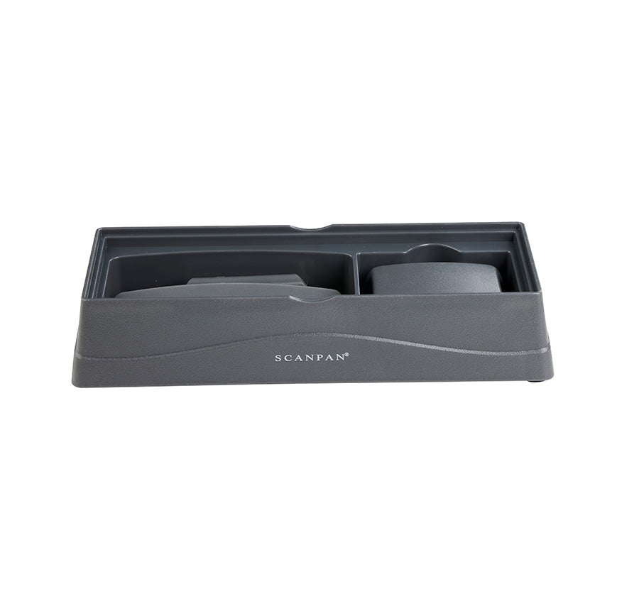 Scanpan holder slipestein - elegant design med to separate rom for oppbevaring av slipesteiner.