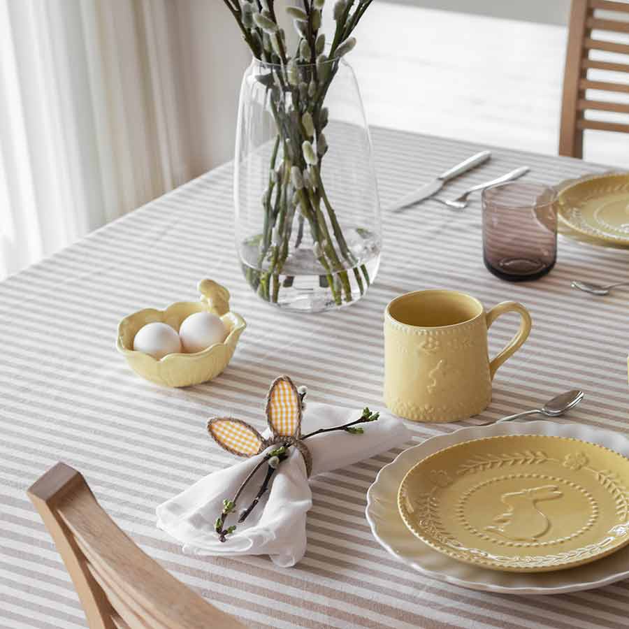 Seasons Easter Collection Skål m/Blomst og Hare 12,5cm Gul