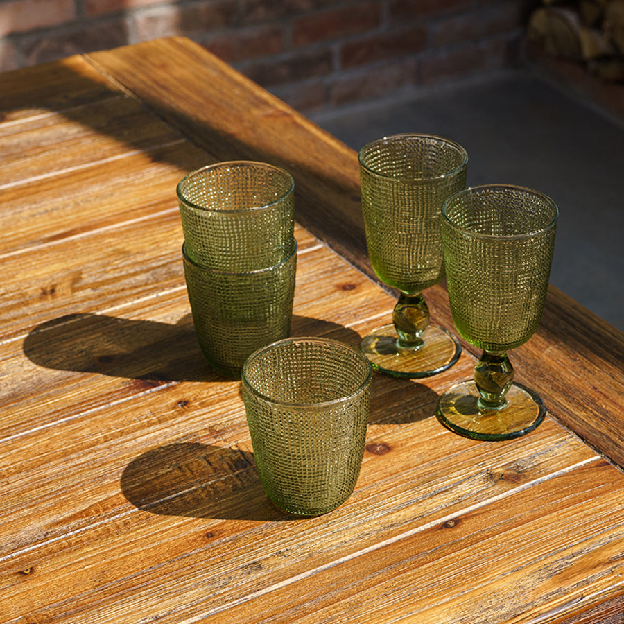 Seasons Fall Collection Vannglass 310ml 4pk Grønn