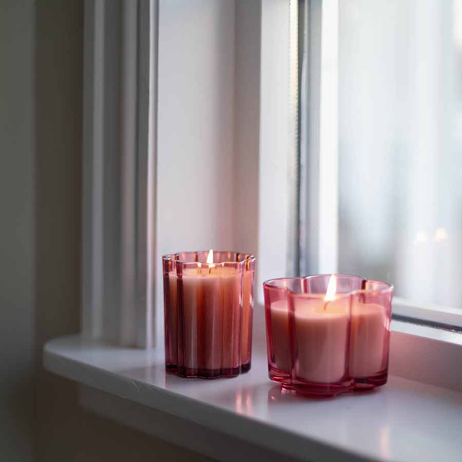Seasons Love Collection Stearinlys Blomst 10cm Rosa