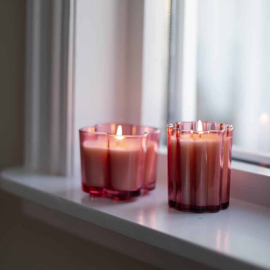 Seasons Love Collection Stearinlys Blomst 7,5cm Rosa