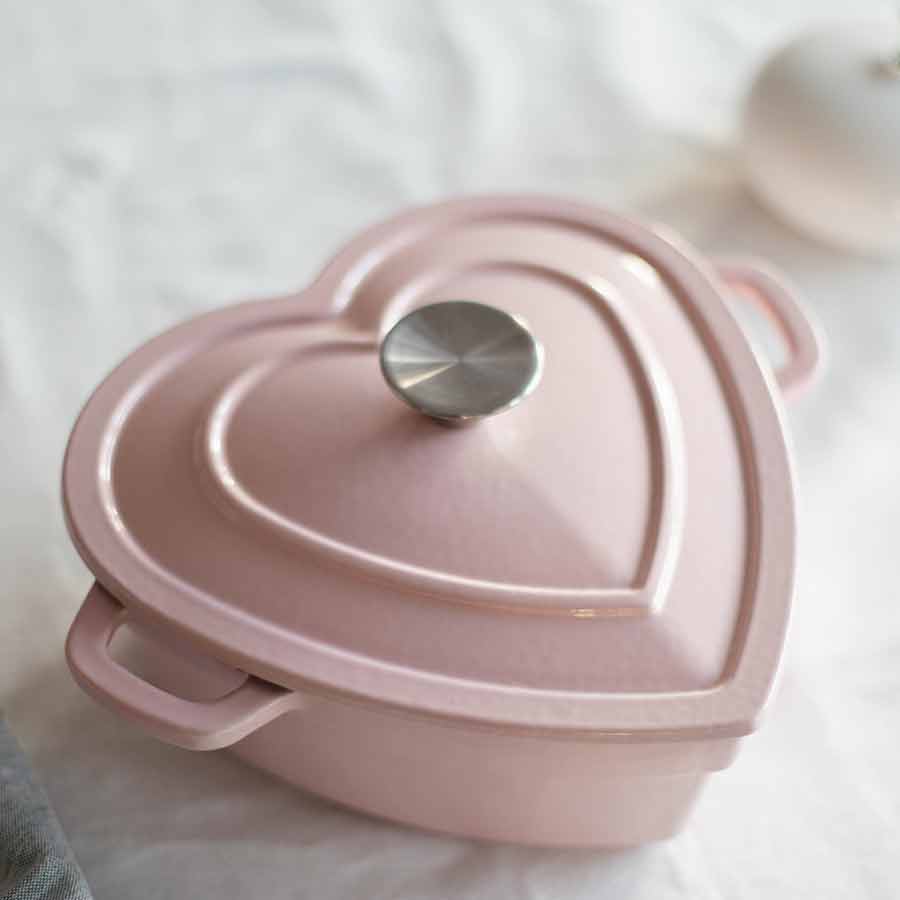 Seasons Love Collection Støpejernsgryte Hjerte Rosa 2,8L 23cm