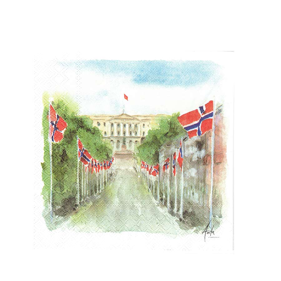 Lunsj Servietter 17.mai På Karl Johan 33x33cm