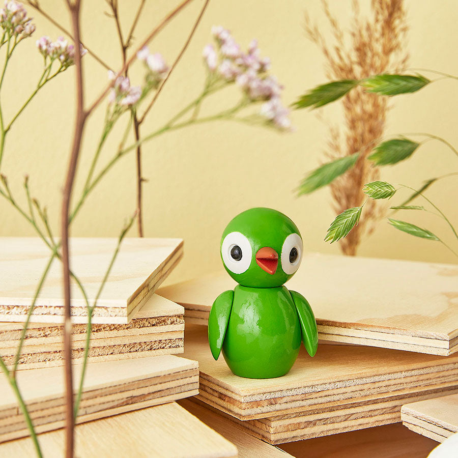 Spring Copenhagen Wooden Figures Grateful Green Fuglefigur i Tre