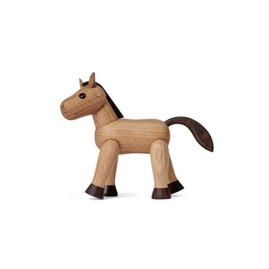 SPRING COPENHAGEN: Spring Copenhagen Wooden Figures Beauty – liten trehest dekorfigur med svart sele og stilmessige detaljer