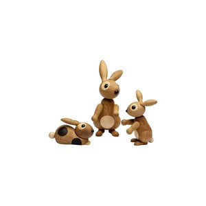 SPRING COPENHAGEN – Spring Copenhagen Wooden Figures Bounce, samling av trefigurer i form av kaniner med justerbare armer, ben og ører
