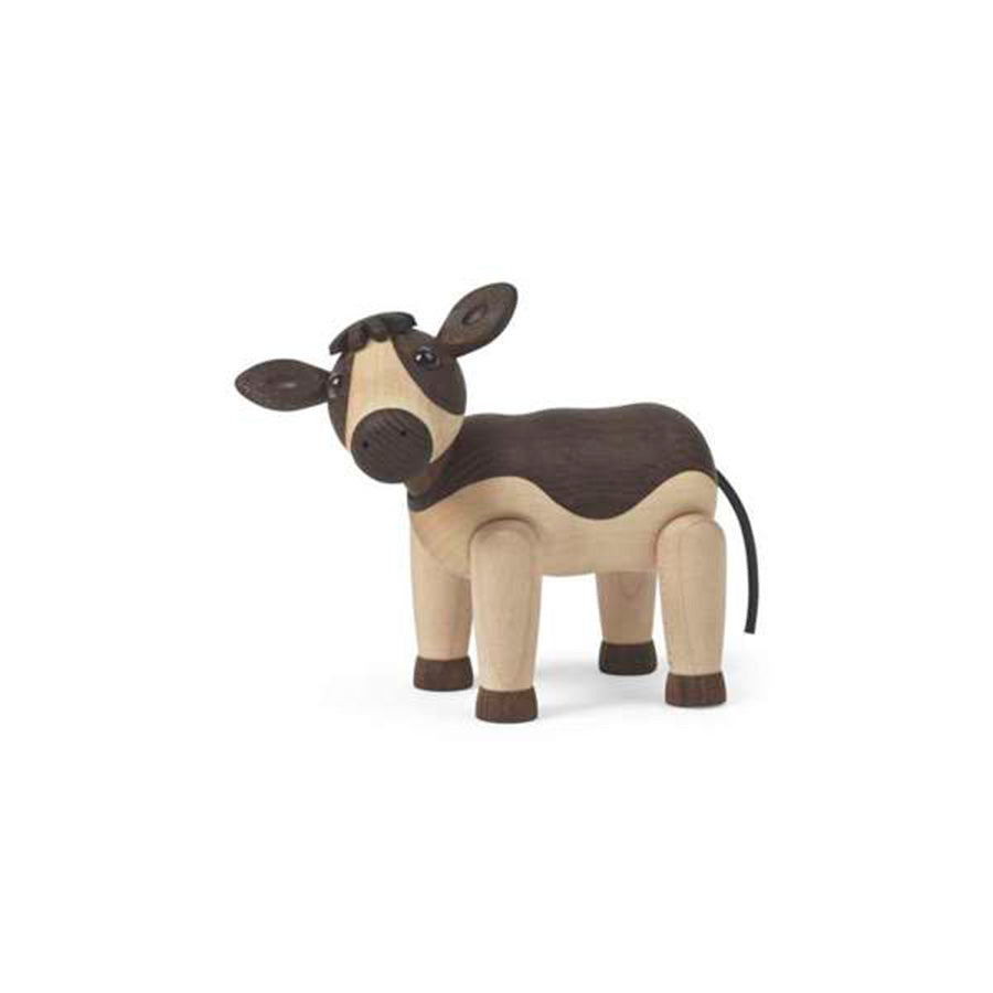 SPRING COPENHAGEN Spring Copenhagen Wooden Figures Dandy – liten trefigur av en glad ku-kalv Dandy med ørene opp
