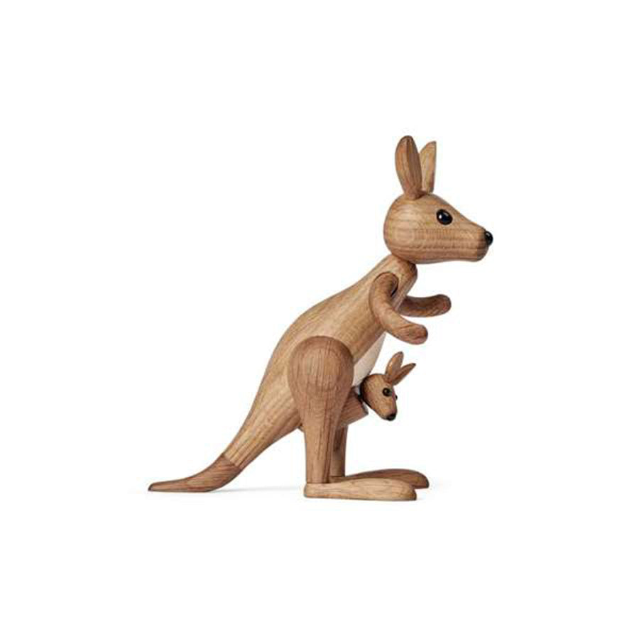 SPRING COPENHAGEN – Spring Copenhagen Wooden Figures Sydney: tre-kenguru Sydney i sittende positur med unge, dekorasjon i naturtre