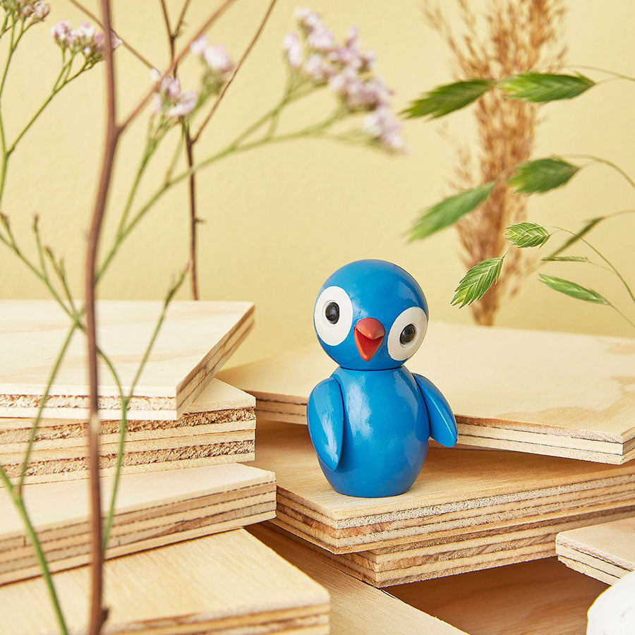 Spring Copenhagen Wooden Figures Lucky Light Blue Fuglefigur i Tre