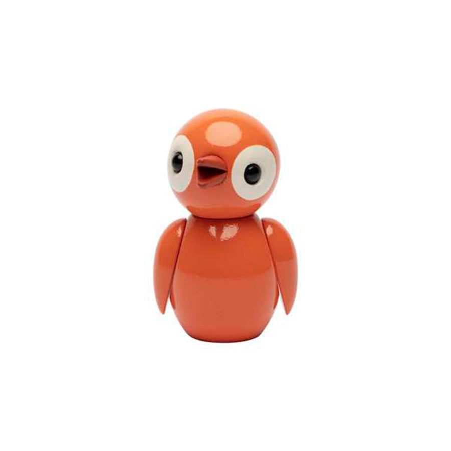 SPRING COPENHAGEN – Spring Copenhagen Wooden Figures Optimistic Orange, liten oransje figurfugl med store øyne