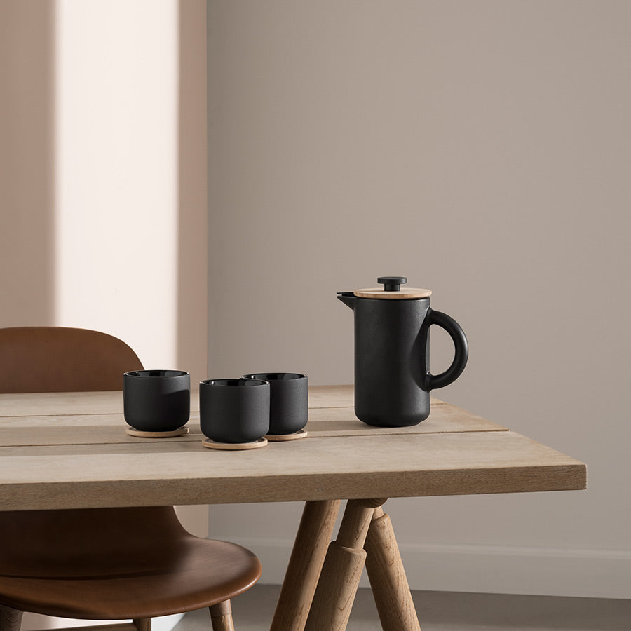 Stelton Nordic Theo Krus m/Glassbrikke Sort
