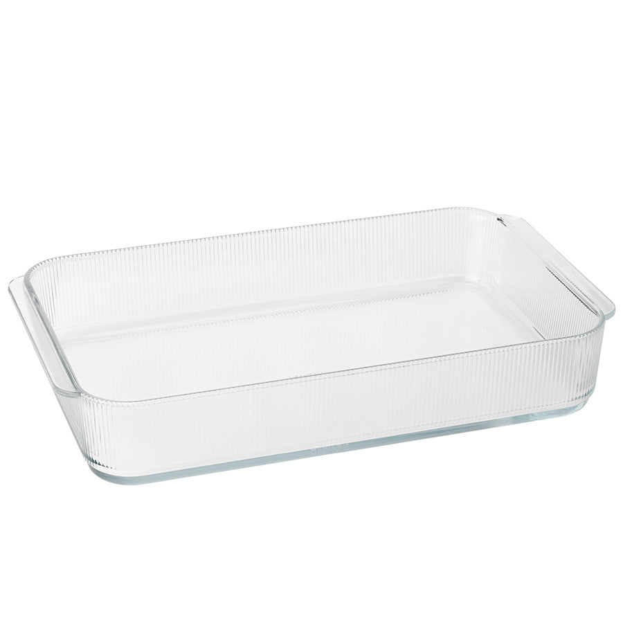 Stelton Pilastro ildfast form i glass, 40,8 cm, designet med elegante riller og perfekt for servering av store retter.