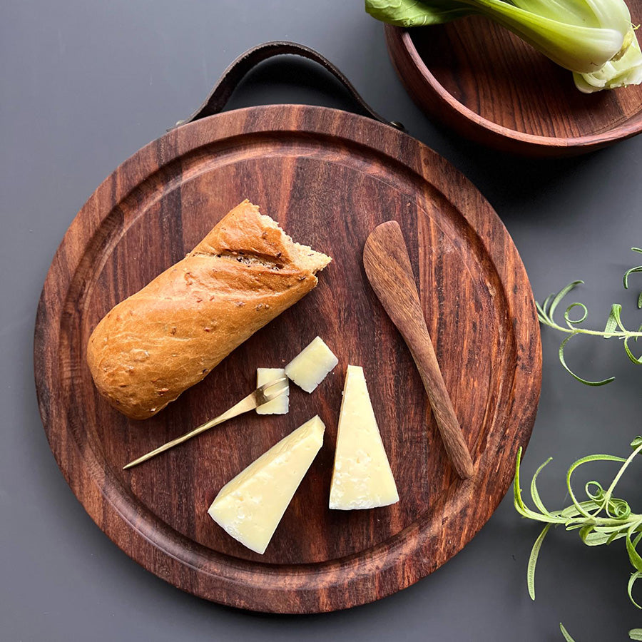 CUTTINGBOARD BUTCHER DARK BROWN 40X40 CM