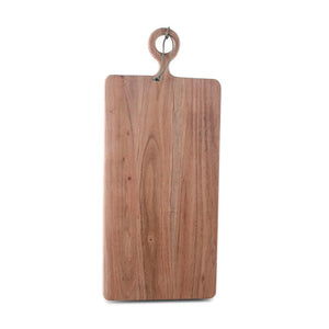 Elegant skjærebrett i akasietre med praktisk håndtak, perfekt for kjøkkenet og servering.