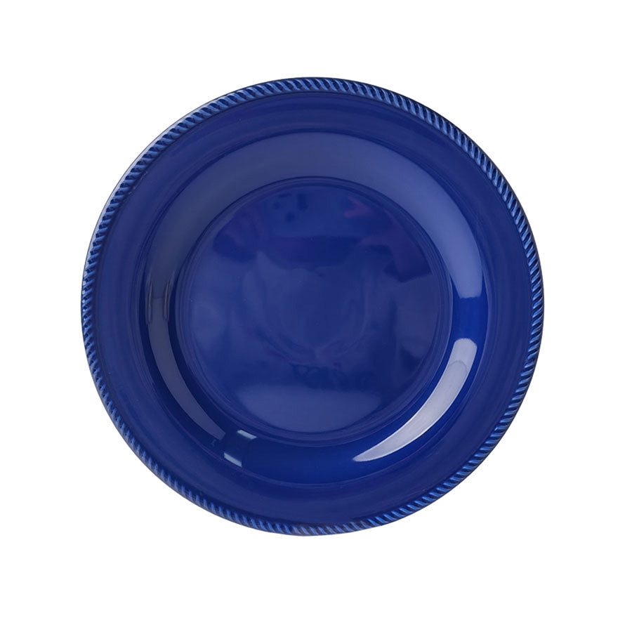 Tallerken i marineblå glasur fra SEASONS Summer Collection, 26,5 cm med dekorert kant