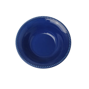 Seasons Summer Collection dyp tallerken 17 cm i marineblått porselen med blank glasur og riflet kant