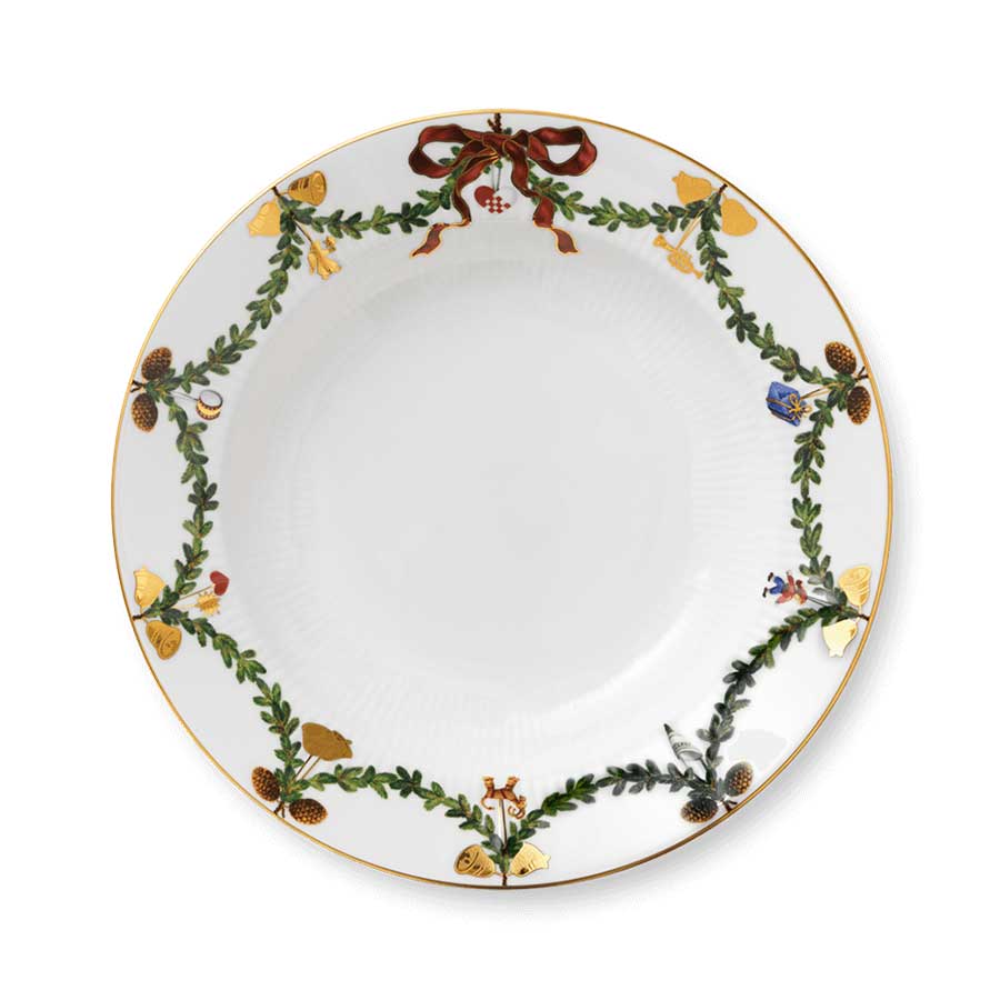 Royal Copenhagen Stjerne Riflet Jul Dyp Tallerken 24cm