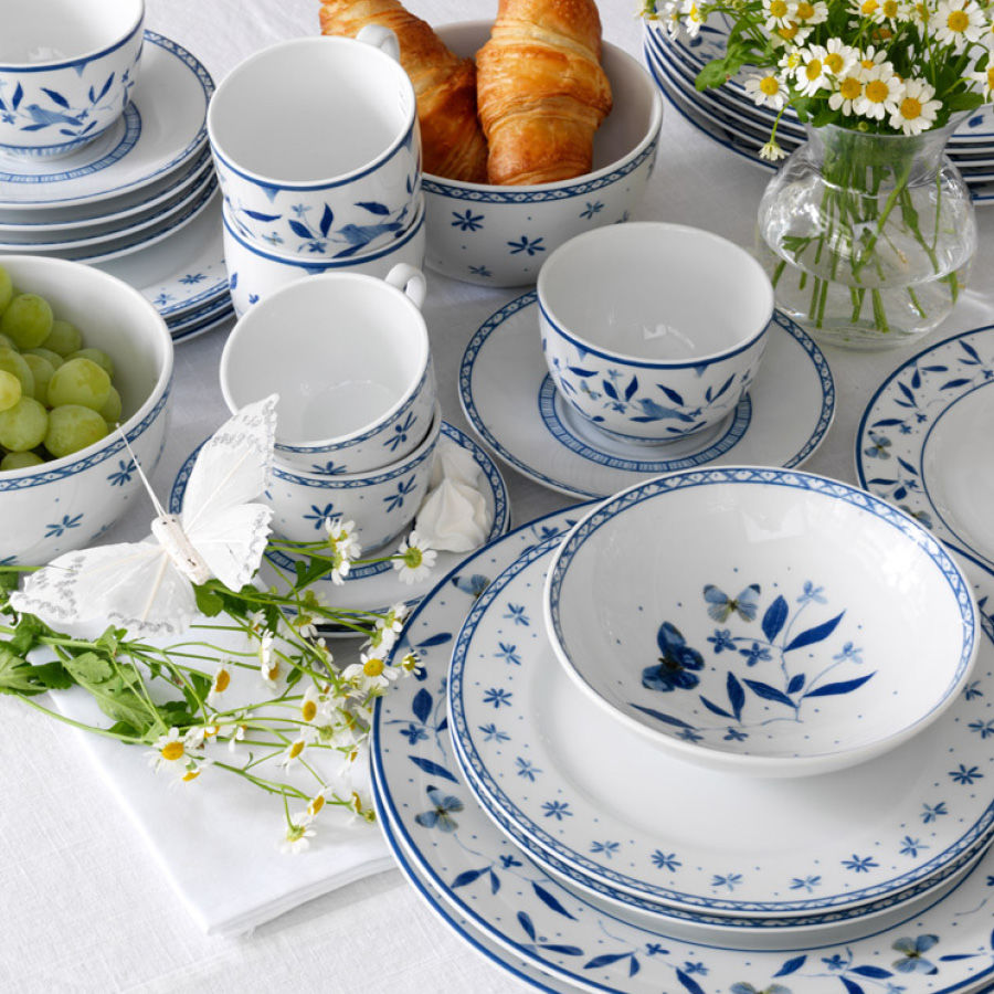 Porsgrunds Porselænsfabrik Bluebird Flower Tallerken Flat 28 cm
