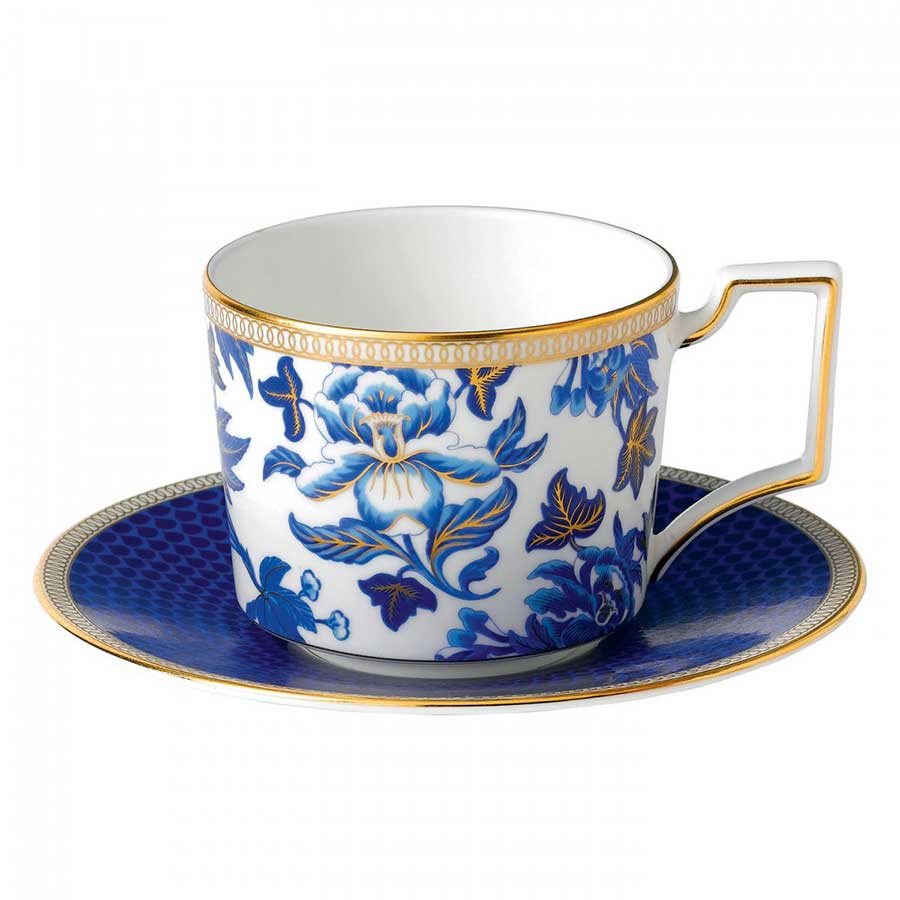 Wedgwood Hibiscus Te Kopp Med Skål Blomster