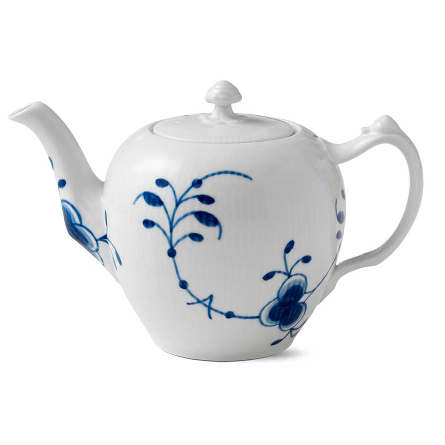 Royal Copenhagen Blå Mega Riflet Tekanne 1 Liter