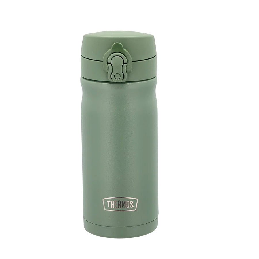 Thermos JMY termokopp i rustfritt stål, 350ml, dusty green, med praktisk drikkelokk.