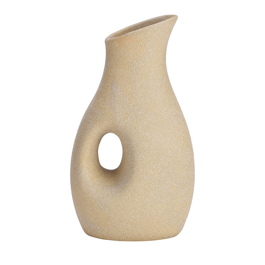 Vase Keramikk Sand Finish 22cm Lys Brun