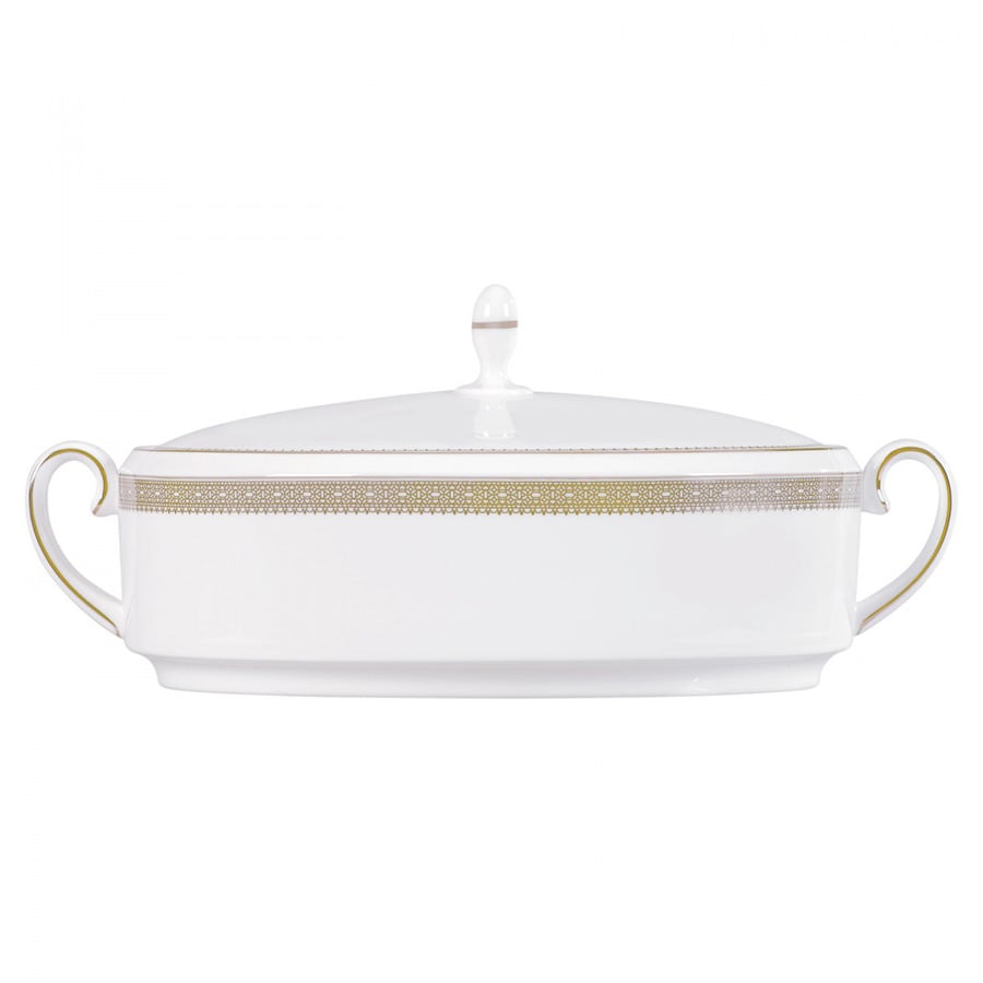 Wedgwood Vera Wang Lace Gold Serveringsbolle m/Lokk